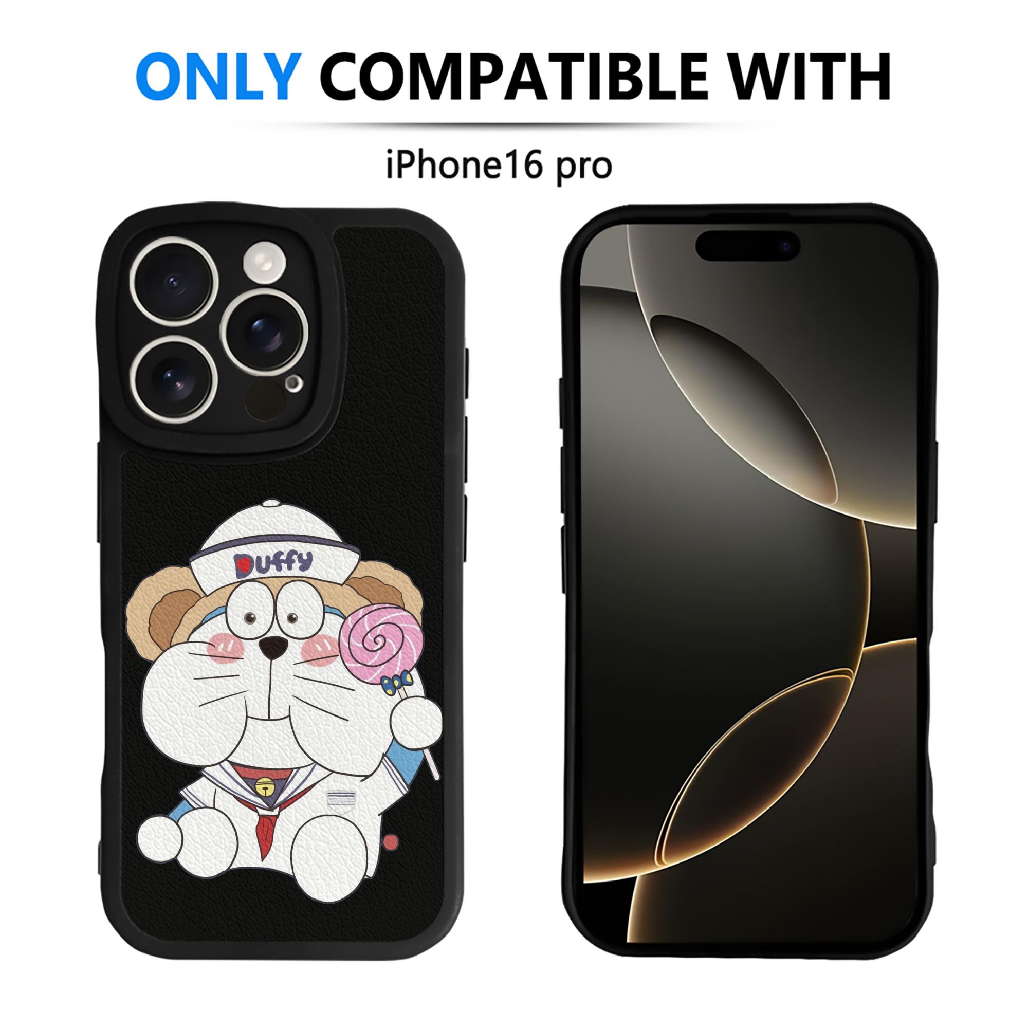 （画像用） ドラえもん Doraemon 【iPhone 16シリーズ対応】シリコンスマホケース（レザー調） 材質：シリコン